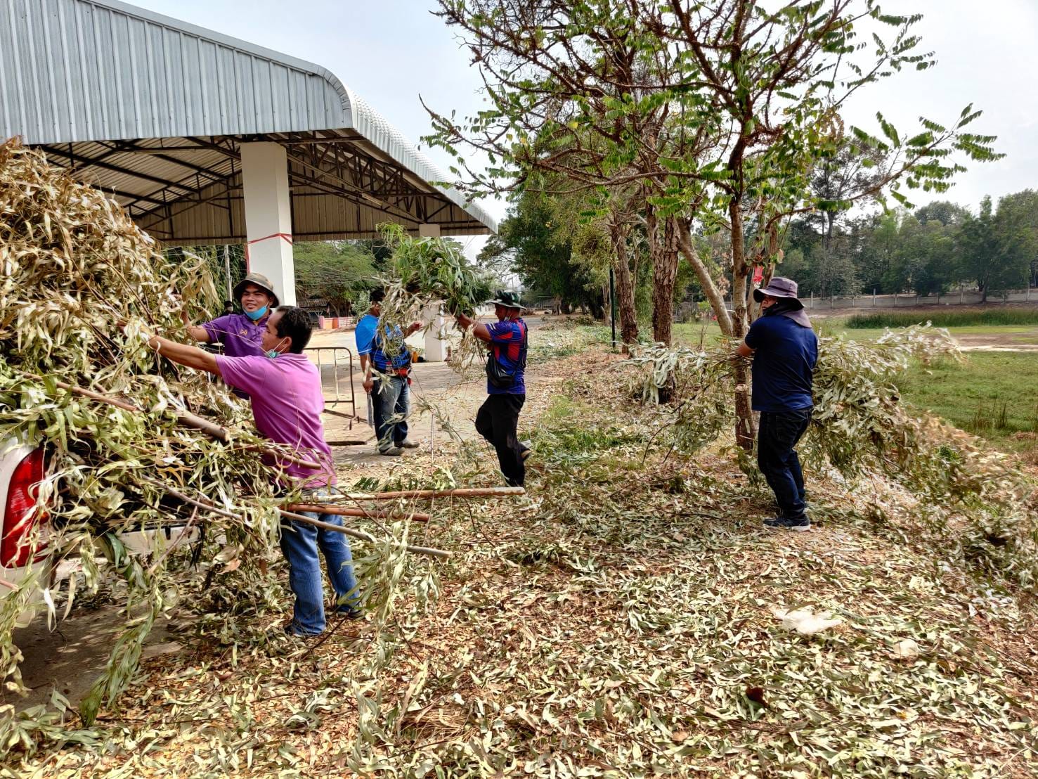 นายสหาย สังฆะมะณี นายกองค์การบริหารส่วนตำบลสะอาดสมบูรณ์ มอบหมายให้เจ้าหน้าที่องค์การบริหารส่วนตำบลสะอาดสมบูรณ์  ปรับภูมิทัศน์หนองแวงบ้านแมตและตัดแต่งกิ่งต้นไม้ โรงเรียนบ้านแมตวิทยาคาร